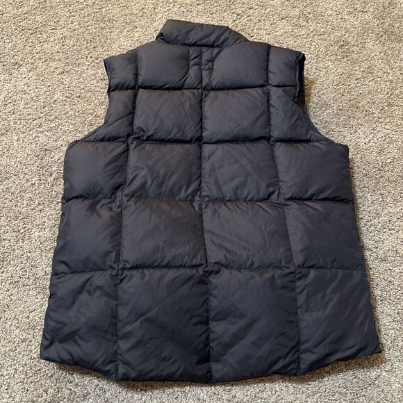 Lands End Puffer Vest Womens Medium 10-12 Black Down Filled Snap Sleeveless - Picture 11 of 11